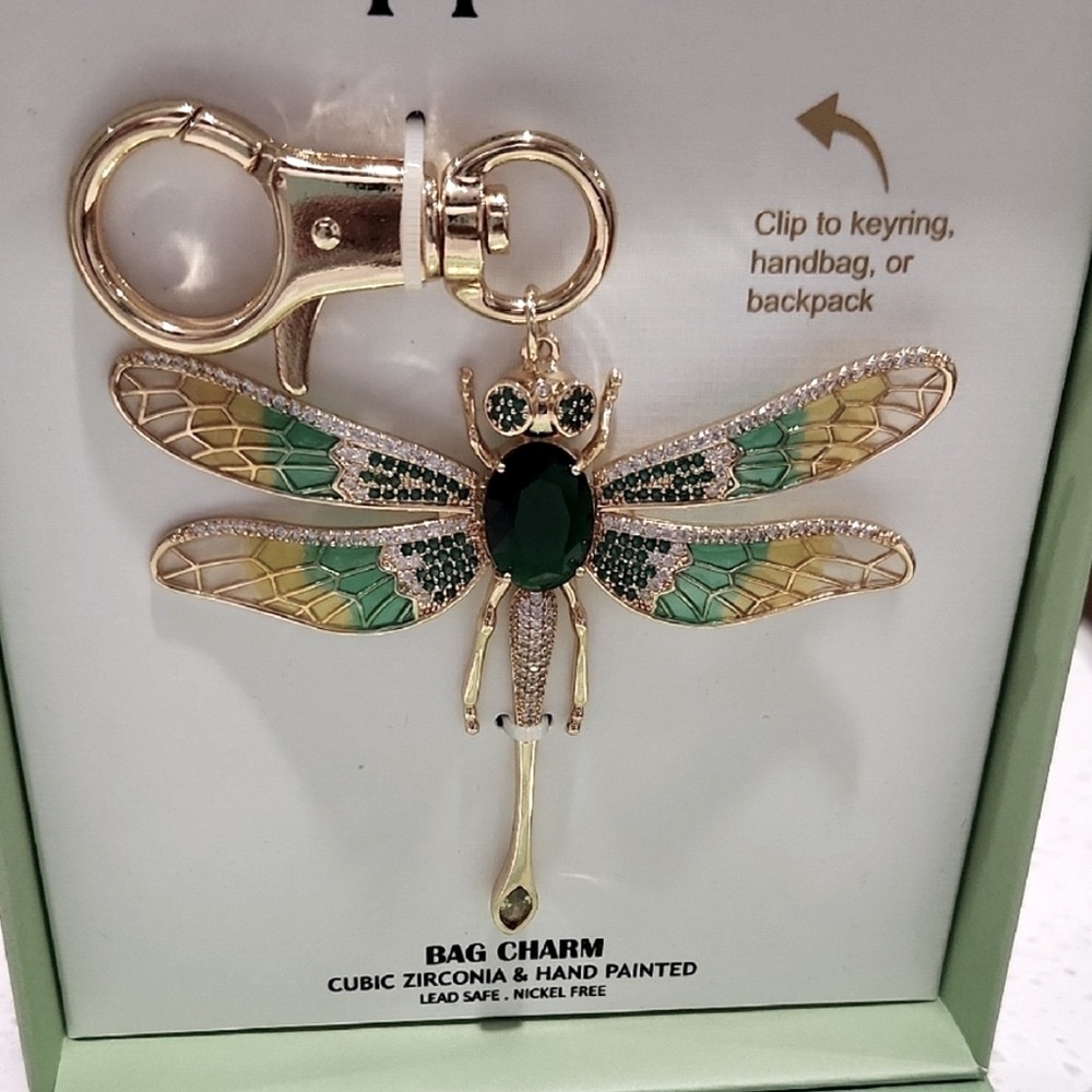 NWT ⚜️💚⚜️ Piper K Gorgeous Dragonfly Bag Charm - Picture 4 of 8